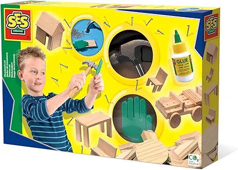 SES SES-943 Set de Carpintería para Niños, Multicolor (00943)  