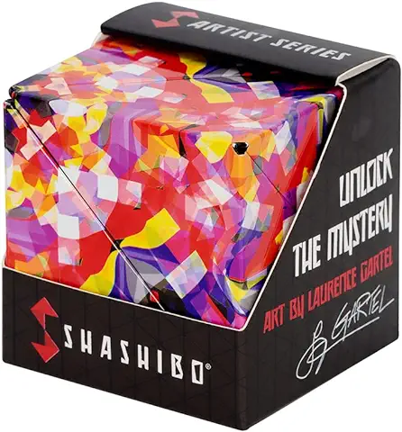 Shashibo Rompecabezas para Niños - Premiado Cubo Magnético Patentado con 36 Imanes de Tierras Raras - Asombroso Rompecabezas 3D – Juguete para Adultos Cubo Shashibo con más de 70 Formas (Confetti)  