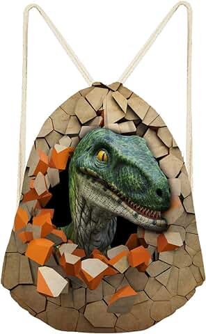 Showudesigns - Mochila con Cordón para Deportes al aire Libre, Gimnasio, Diseño de Dinosaurios, Infantil, Z-CA5193Z3, Animal 3, Talla única  