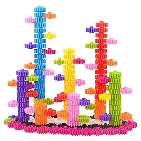 SIENIANLINE Gears Interlocking Learning Set - Construcción para Principiantes Multicolor - Juego de Construcción de 180 Piezas - 10 Colores  