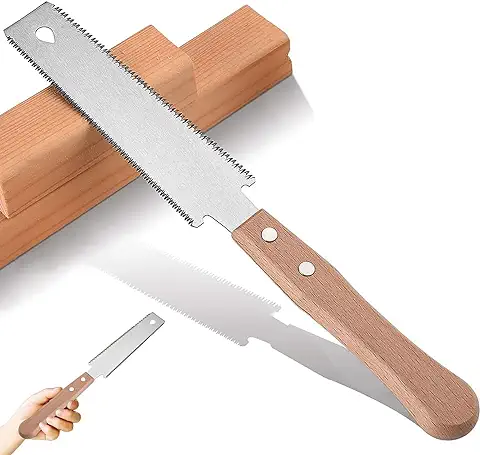 Sierra de mano Japonesa: Molbory Holzsäge 150 mm Zweischneidig Zugsäge con Ergonomischem Holzgriff Holzgriff Japansäge, Handsäge Holzsäge Leichte Zugsäge für Feinschnitte Hart- und Weichholz DIY  