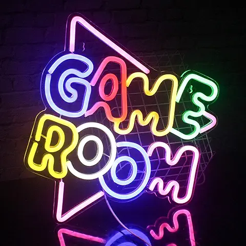 SIGNSHIP Game Room Letreros de Luces de Neón de Acrílico LED, USB, para Decoración de Paredes, Dormitorio Sala de Juegos Bar, Fiestas, Regalo para Niños  