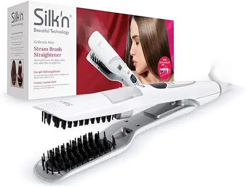 SILK'N GoBrush Mist - Cepillo de Estilo con Vapor - Para Un Cabello Perfecto Y Brillante - con Tecnología de Suavizado 3D, Blanco  