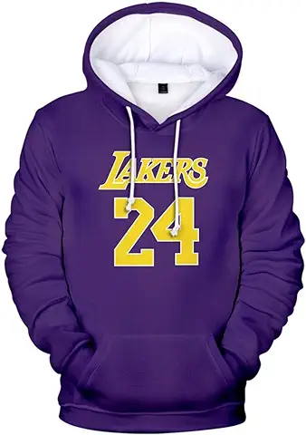 Silver Basic Sudadera con Capucha de Baloncesto para Mujer Ropa Deportiva Baloncesto Star Jersey 24 Sudadera Estampado 3D Sudadera Casual con Bolsillo Grande  