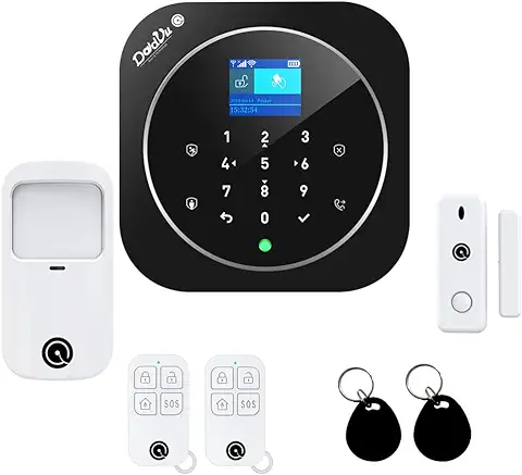 Sistema de Alarma para Casa, kit Inalámbrico, WiFi, GSM, kit DadVu DV-2AT, Marcador Telefónico, 100 Zonas, Aplicación Smart Life (Tuya), Compatible con Google Home y Alexa  