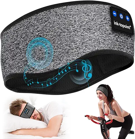 Sleep Headphones, Bluetooth Sport Headband Auriculares Inalámbricos con Música Headband con Altavoz Ultrafino IPX6 a Prueba de Agua, Deportes, Personas Que Duermen de Lado  