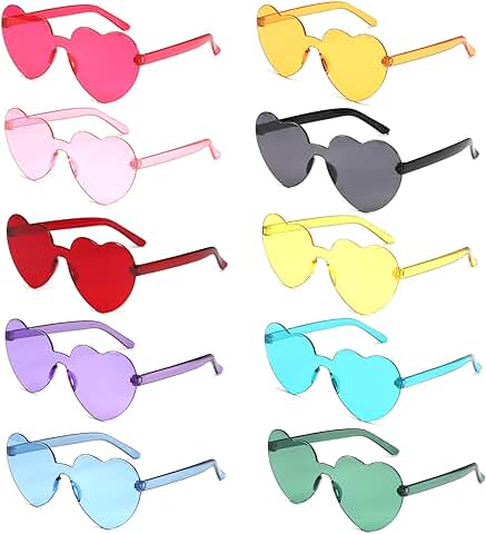 SLFYEE 10 Pares Gafas Corazones Fiesta Niños y Adultos Gafas de Fiesta Divertidas Gafas Despedida de Soltera Gafas de Disfraz Divertidas para Fiesta de Cumpleaños Disfraces Festival  