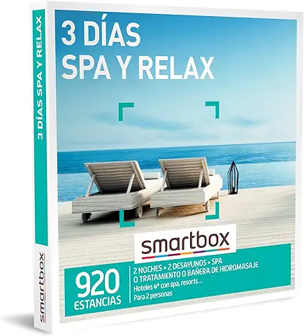 Smartbox - Caja Regalo 3 Días SPA y Relax - Idea de Regalo - 2 Noches con SPA, Tratamiento o Bañera de Hidromasaje para 2 Personas  