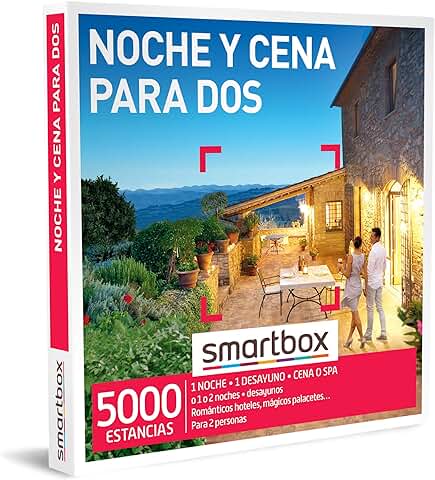 Smartbox - Caja Regalo Noche y Cena para Dos - Idea de Regalo Parejas - 1 Noche con Desayuno y Cena o SPA para 2 Personas  