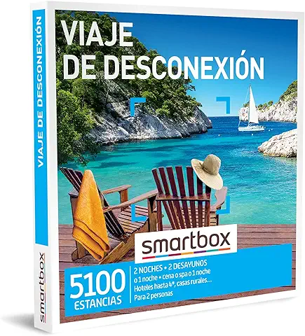 Smartbox - Caja Regalo Viaje de Desconexión - Idea de Regalo para Novias - 1 Noche con Desayuno y Cena o Acceso SPA para 2 Personas  