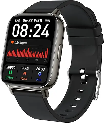 Smartwatch, 1.69" Reloj Inteligente Hombre Mujer Impermeable IP68 Pulsera Actividad 24 Modos Deporte con Pulsómetro Monitor de Sueño Monitores Actividad Cronómetros Calorías Podómetro para Android iOS  