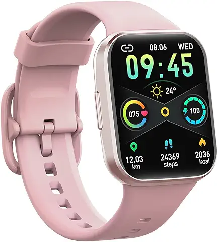 Smartwatch Mujer, 1.69'' Reloj Inteligente Hombre Mujer 25 Modos Deportes Pulsera Actividad Impermeable IP68 con Pulsómetro, Monitor de Sueño Podómetro Notificación de Mensajes para Android iOS 2023  