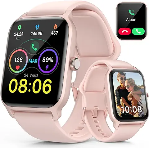 Smartwatch Mujer con Llamada Bluetooth Reloj Inteligente Mujer Alexa Incorporado Reloj Inteligente IP68 Impermeable Reloj Inteligente Mujeres con Rastreador de Sueño Smartwatch para iOS Android  