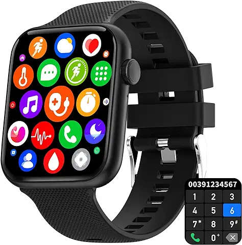 Smartwatch Reloj Inteligente 1.85'' con Llamada Bluetooth Impermeable Pulsera Actividad Monitor de Sueño Podómetro Asistente de Voz,Reloj Deportivo Hombre Mujer Android iOS  