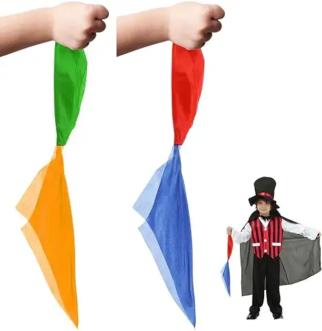 SNAGAROG 2 PZS Pañuelo Magia que Cambia de Color, Pañuelos Mágico de Malabares, Accesorios Trucos de Magia Pañuelo Calle Fácil de Ejecutar y Divertido para Fiestas Infantiles y Juegos Malabares, Niños  