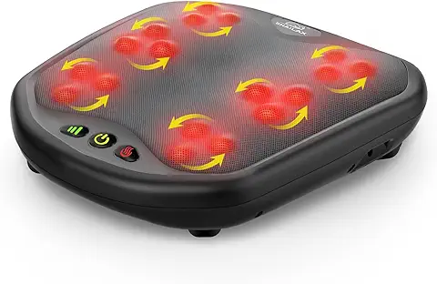 Snailax 2 en 1 Masajeador de pies Shiatsu con Calor, Nudos de Masaje Flexibles para Todos los Tamaños de Pies, Calentador de Pies, Analgésico Eléctrico  