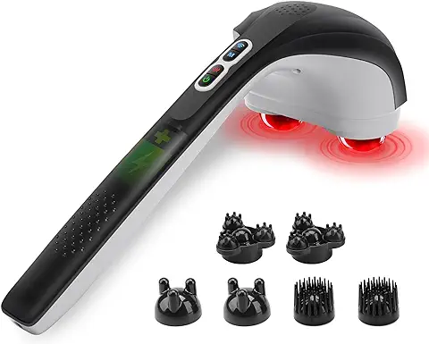 Snailax Masajeador de Mano Eléctrico para Espalda - Masaje de Percusión Inalámbrico Recargable con Calor para Espalda, Masajeador Portátil para Aliviar el Dolor, Fatiga  