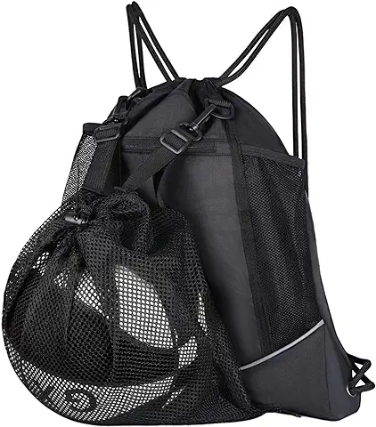 SOBEAU Mochila Cuerdas,Mochila De Cuerdas,Mochila Deporte,Puede Almacenar Pelotas De Baloncesto, Balones De Fútbol, ​​Adecuado Para Deportes Al Aire Libre, Fitness, Senderismo (Negro)  