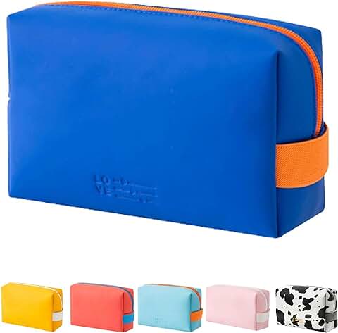 Neceser Organizador de Maquillaje para Mujer-Estuche de Viaje- Bolsa de Aseo Pequeña para Almacenar Cosmeticos (Azul Marino)  