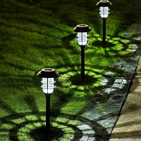 Solplex - Paquete de 8 Luces de Suelo para Exteriores, Luces Blanco Cálido e Impermeables para Patios, Jardín, Caminos, Césped (blanco Frío)  