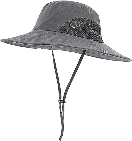 Sombrero Sol Safari Hombre Algodón-Sombrero de Pescador Ancho Brim Hombre-Sombrero Trekkingde Verano con Protección UV- Plegable Transpirable Aire Libre Sombrero El Sol  