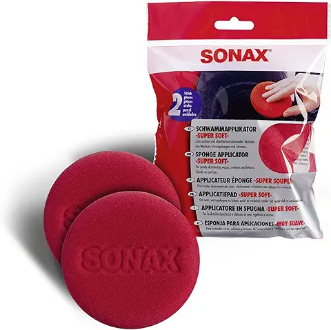 SONAX Aplicador de esponja (2 unidades) súper suave, para la aplicación y distribución de ceras, sellados y lociones protegiendo la superficie﻿ | N.° 04171410