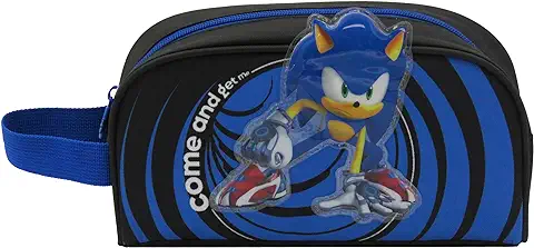 Sonic- Neceser, Bolsa de Aseo, Portatodo, Color Azul, Producto Oficial (CyP Brands)  