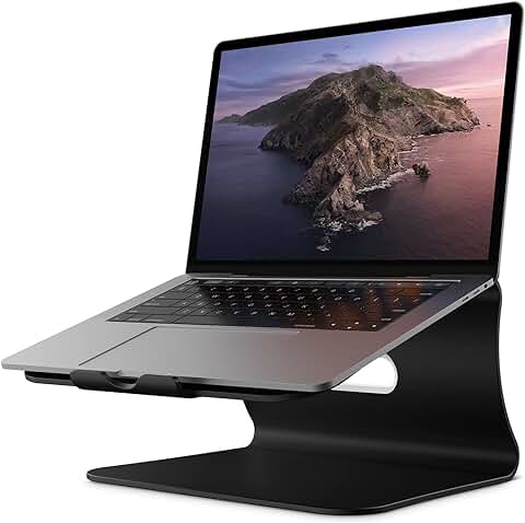 Soporte para Portátil, Soporte Laptop Diseñado para Apple MacBook/Ordenadores Portátiles,Soporte Ordenadores Portátiles Aluminio,Gris (Patentado) (102S-Black)  