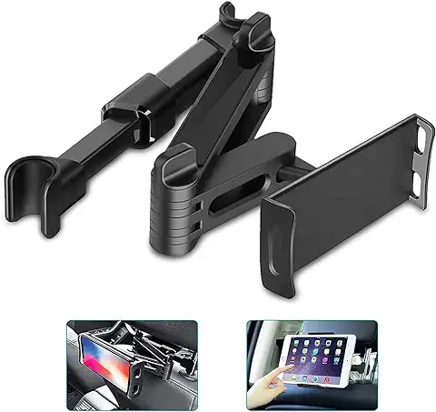 Soporte para Reposacabezas para Automóvil, Soporte Universal para Tableta Elástica para el Asiento Trasero del Automóvil para Teléfonos Inteligentes/tabletas/iPad/iPhone/Samsung 4"-10.6"  