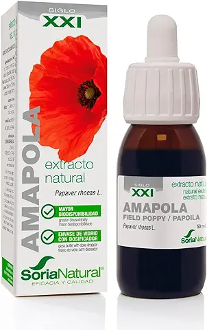 Soria Natural Extracto de Amapola - Extracto Natural para la Relajación - Sueño Reparador y Descanso Natural - Botella 50ml  