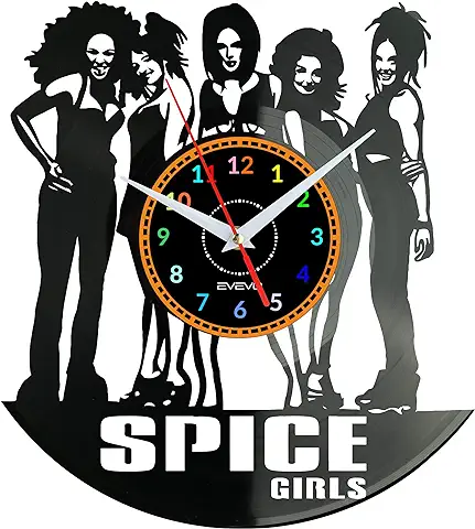 SPICE GIRLS Reloj De Pared Vintage Accesorios De Decoración del Hogar Diseño Moderno Reloj De Vinilo Colgante Reloj De Pared Reloj Único 12" Idea de Regalo Creativo Vinilo Pared Reloj SPICE GIRLS  