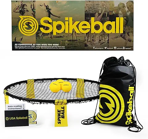 Spikeball - Juego de 3 Bolas - para Jugar al Aire Libre o a Cubierto, Sobre el Césped, en el Pista, la Playa, el Parque. Incluye 3 Bolas, Bolsa para Transportarlo y Libro de Reglas.  