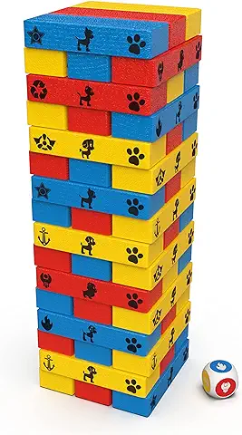 Spin Master Games - Juegos DE Mesa - Patrulla Canina JUMBLING Tower - Juego Torre de Madera Patrulla Canina con Piezas de Madera Multicolor - 1-4 Jugadores - 6066828 - Juegos de Mesa Niños 5 Años +  