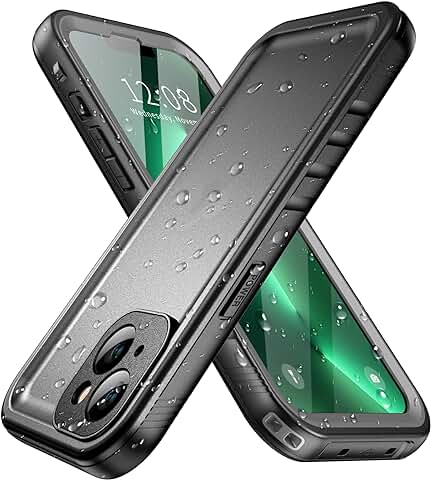 SPORTLINK Funda IPhone 13 Impermeable Antigolpes - 360 Grados Militar Integral Protector [IP68 Waterproof Sumergible] Carcasa Antigolpes Acuatica con Pantalla/Camara Proteccion(Negro)  