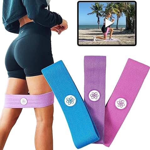 Sports Laboratory Cintas Elásticas Musculación Hombre/Mujer- Pack x3 Bandas Elásticas - 3 Niveles de Resistencia - Ideal para Ejercitar Glúteos - Incluye Bolso y Guía de Ejercicios  