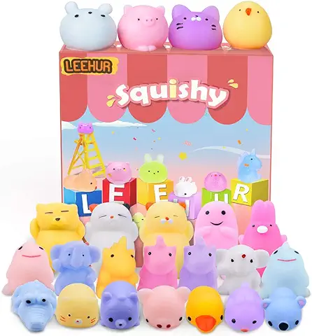 Squishys Kawaii Squishy Mini Juguete Suave de Alivio de Estrés,Juguete Pegajoso de Silicona Animales,Juguete Divertido Sin Tóxico para Niños y Adultos, Patrón Aleatorio 20 Pcs  