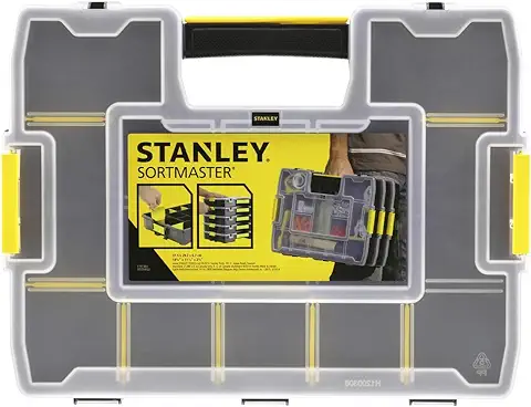 STANLEY 1-97-483 - Organizador SortMaster Junior, Compartimentos Ampliables, Color Negro  