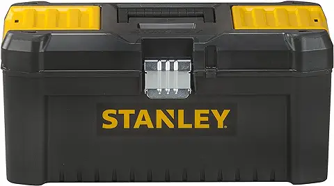 STANLEY STST1-75518 Caja de Herramientas de Plástico con Cierre Metálico, Color Negro/Amarillo, 20 cm x 19.5 cm x 41 cm  