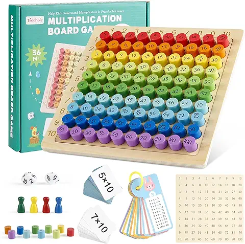 StarryTiger Tabla de Multiplicación, Juguetes Educativos Matemáticos de Madera, Juego Tablero de Multiplicar Montessori, Aprendizaje de Multiplicación Montessori para Más de 3 Años Niños  