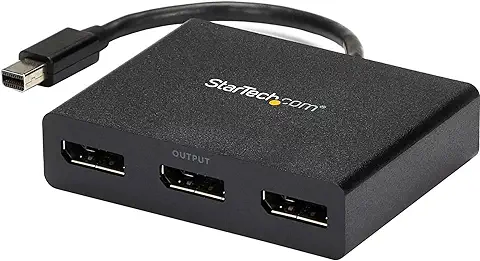 StarTech.com Adaptador Multimonitor de 3 Puertos - Concentrador MST Mini DisplayPort a DisplayPort: 2x 4K 30Hz y 1x 1080p - Solo Windows - Adaptador para Triple Monitor mDP 1.2 a 3x DP (MSTMDP123DP)  