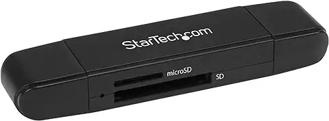 StarTech.com Lector Grabador USB 3.0 USB-C Tipo C y USB-A de Tarjetas de Memoria Flash SD Micro SD Alimentado por USB  