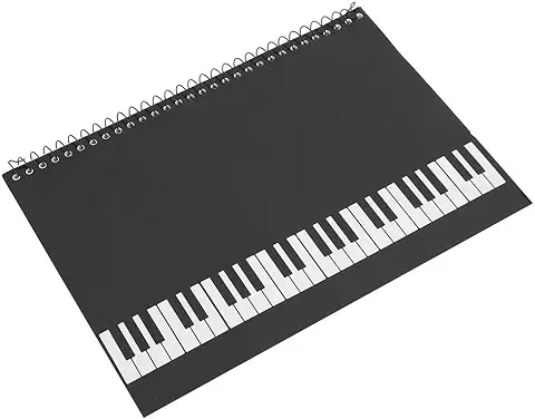 Stave Notebook, 50 Páginas, Personal de Notación Musical, Cuaderno de Música, Manuscrito, Papel de Escribir(Piano Negro)  