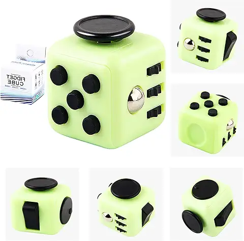 Steemjoey Cubo Antiestres Fidget Toy Cube con 6 Módulos Relajantes Juguetes para Aliviar el Estrés Regalo para Niños y Adultos (Verde)  