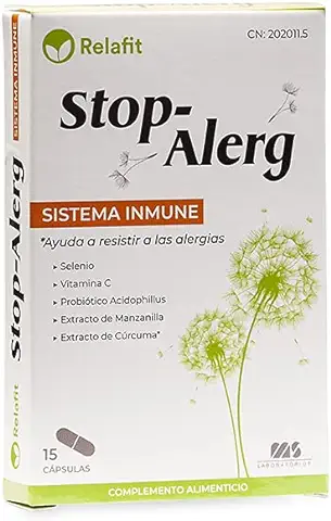 Stop Alerg – 15 Cápsulas | Relafit - Laboratorios MS | Suministro para 15 Días | Reduce los Síntomas Provocados por la Alergia | Refuerza el Sistema Inmune  