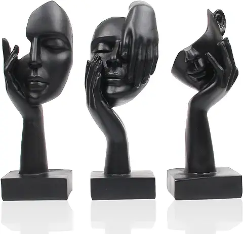 Suerhatcon Estatuas Abstractas de 3 Piezas para Decoración del Hogar, Figuras de Pensador, Escultura Moderna para el Hogar, Oficina, Estante de Libros, Decoración de mesa de Café  