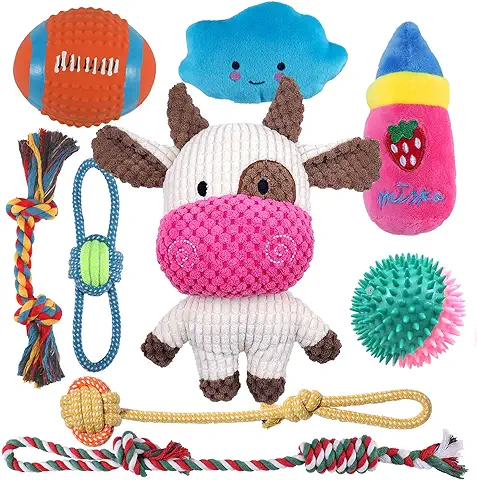 Sundrawy Juguetes para Perros Pequeños, Juguete De Peluche para Cachorros, Pelotas De Juego Interactivas, Cuerdas para Masticar Y DenticiÓN, SelecciÓN De Juguetes para Mascotas, Paquetes De Regalo  