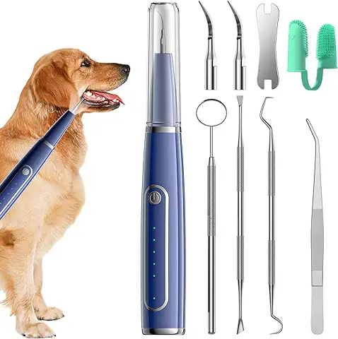 Sunlary Cepillo Dientes Perro Ultrasónico, 5 Modos de Limpieza Eliminador Sarro de Limpieza de Dientes de Perro, Limpiador de Dientes Contra Sarro, mal Aliento y Gingivitis, para Humanos/perros/gatos  