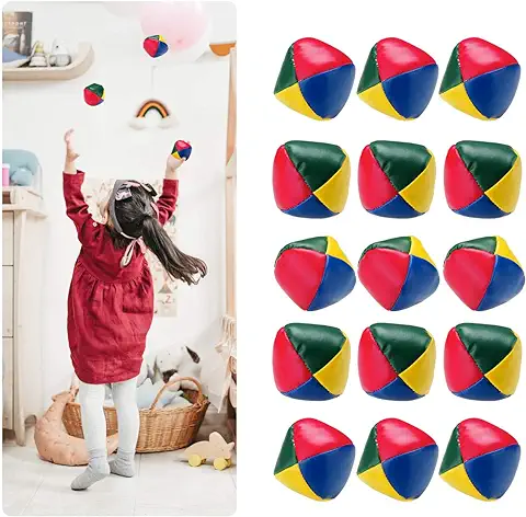 Surplex Juego de 15 Pelotas de Malabares, Mini Bolas de Malabares de Calidad para Principiantes, Fáciles y Duraderas Bolas de Juego Divertido Juguetes Interactivos para Niños Niñas y Adultos  