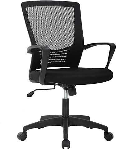 T-LoVendo - Silla de Oficina o Escritorio Ergonómica con Soporte Lumbar y Respaldo de Malla Transpirable. Altura Regulable. Giratoria  