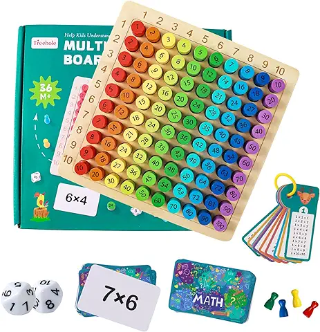 Tabla de Multiplicación, Tablas de Multiplicar para Niños, Juego Tabla Multiplicar de Madera, para Juegos Matemáticos, Regalos para Niños  